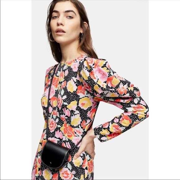 Topshop Pastel Dream Puff Sleeve Dress Sz 6 - Picture 5 of 9